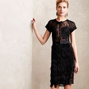 Anthropologie Corvus Fringe Dress by Bryon Lars